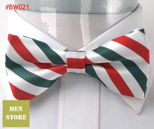 Stripe Bow tie Pre - tied Tuxedo เนคไททอเจ้าบ่าวงานแต่งงาน Mariage พรรค BowTie Neckwear ขาย Off