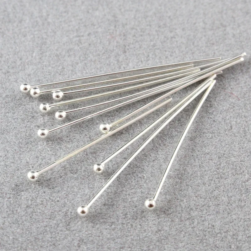 10 pcs 20/30/40mm 925 Sterling Silver Testa A Sfera Spilli Aghi Per Perline Orecchino Gioielli FAI DA TE accessori Per rendere I Risultati Ornamento