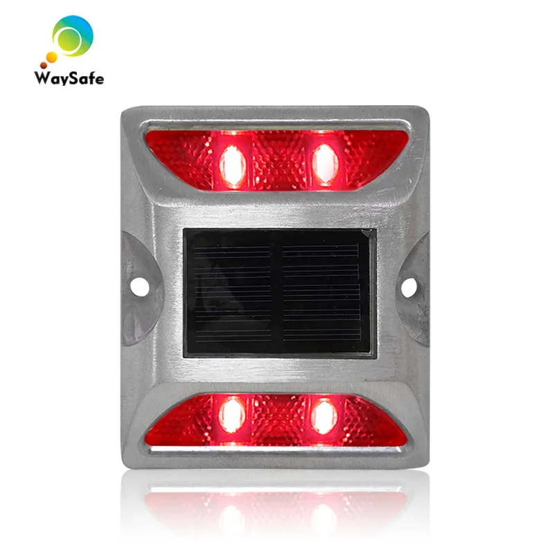 Reflective Solar Road Stud, Blue LED Light, Reflective Aluminum, Construction Flash Mode, New Arrival