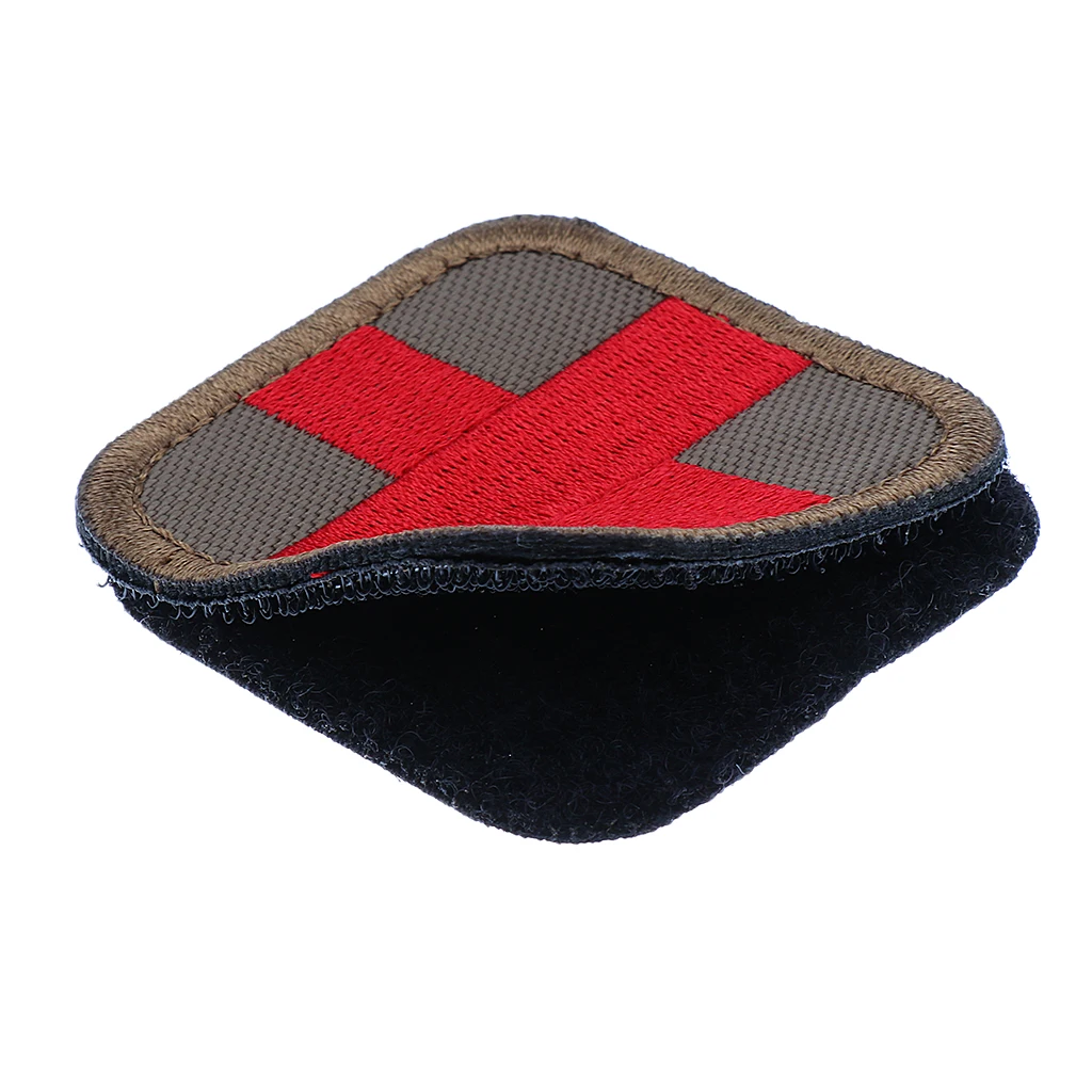 2 x 2 inch Hook & Loop Embroidered Red Cross Medic Patch for Bag Backpack First Aid Kit Pouch