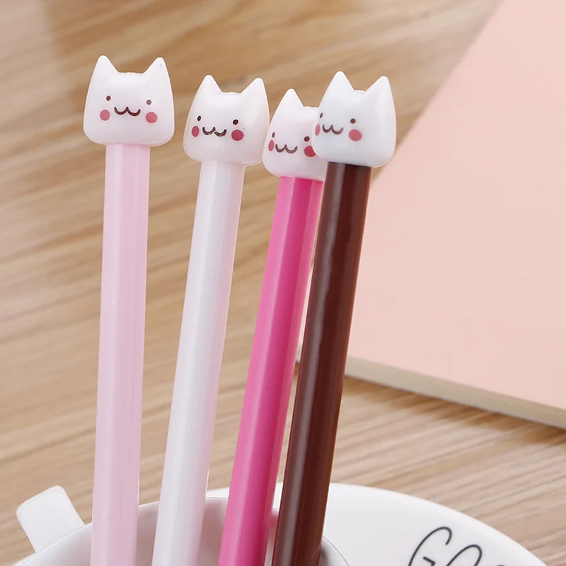 1 Pcs Creative Cartoon  Kawaii  Cat Office Supplies  Cute Student Stationery Black Ink Pen High Quality Office Signature Pen