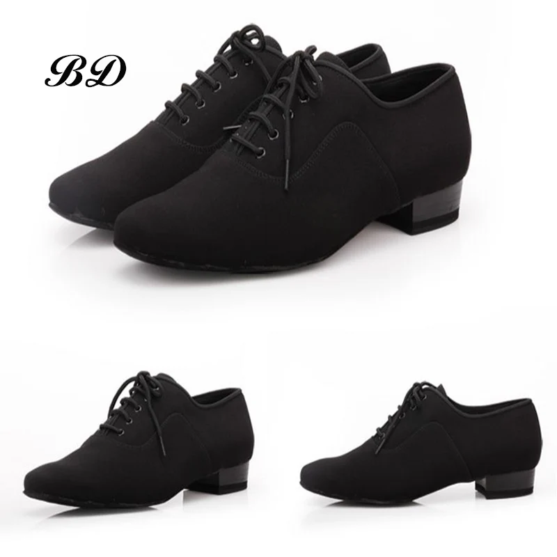 BD Latin Dance Shoes Sports SHOES Ballroom Shoe Modern Oxford Cloth Straight Sole Wearable 301 Jazz Slip-UP Heel 2.5 cm BDSALSA