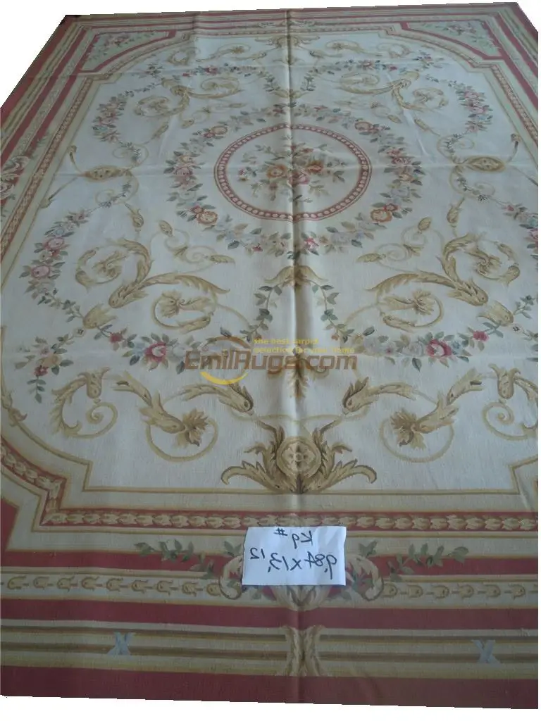 Handmade Home Decor Luxury Aubusson - Vintage Wool Floral Carpet Elegant Floral Antique Handknotted  Wool Aubusson  Carpet