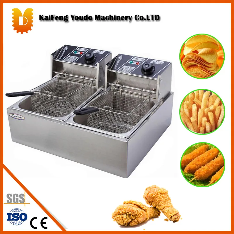 ماكينة قلي كهربائية مزدوجة الأسطوانة