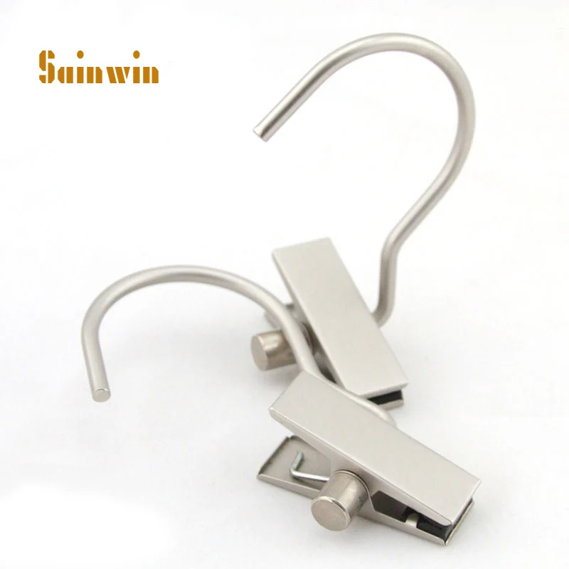 Sainwin 6pcs/lot  strong clips high manganese steel metal clip unlined pants hangers metal hook