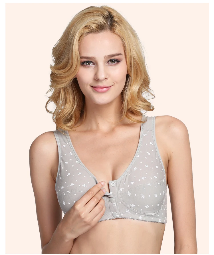 Comfortable soft Cotton Front-Close Bralette Size 34-44 B C D Cup Big brust Large bra Middle Age Women Everyday Wear Bh C3-5