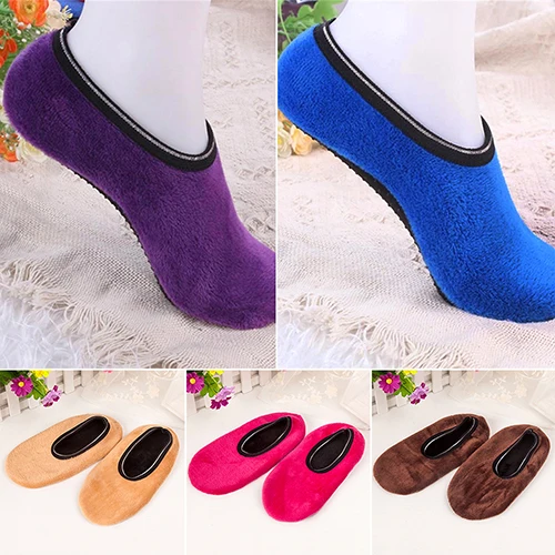 New 2024 Autumn Winter Napping Indoor Floor Socks Thicken Warm Antiskid Short Boat Sock  New Year\'s Socks