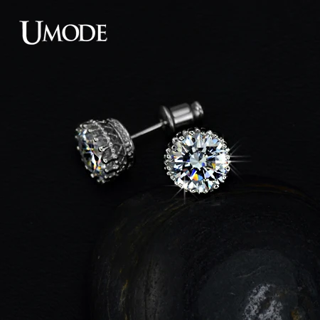 UMODE Multi Prongs 8mm 2ct Top Quality CZ Cubic Zirconia Stud Earring UE0013