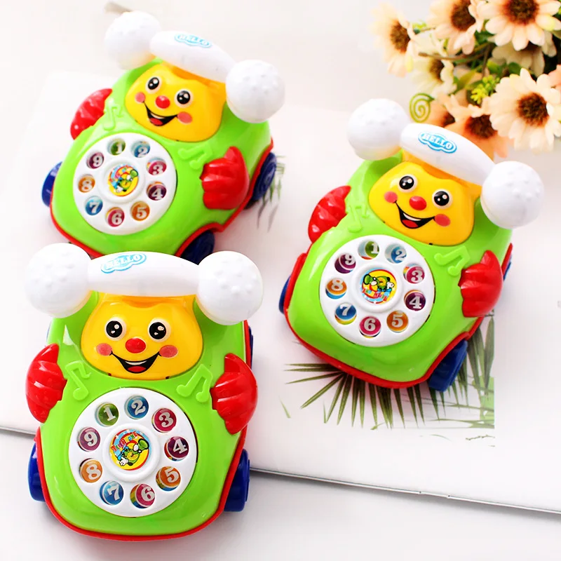 Educational Toys Creative Wire-pulling Smiling Face Simulated Telephone Wind Up Toy Children\'s Intelligence toys for children