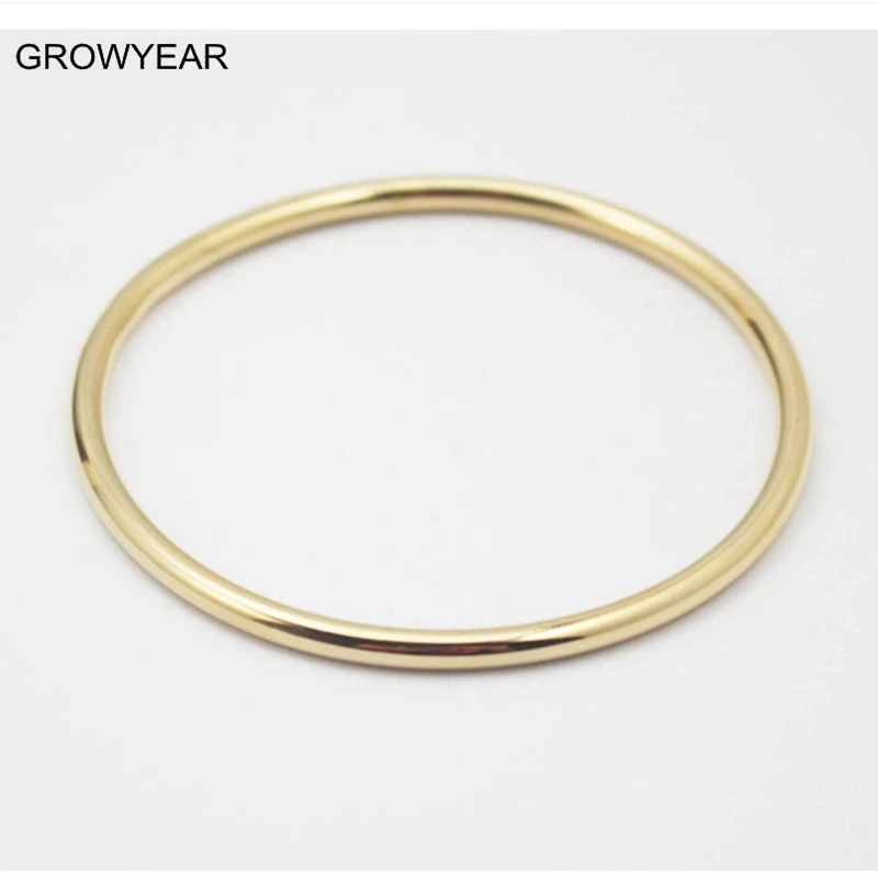 Women Fashion Jewelry Stainless Steel Simple Round Bangle Classic Golden Bangle Bracelets