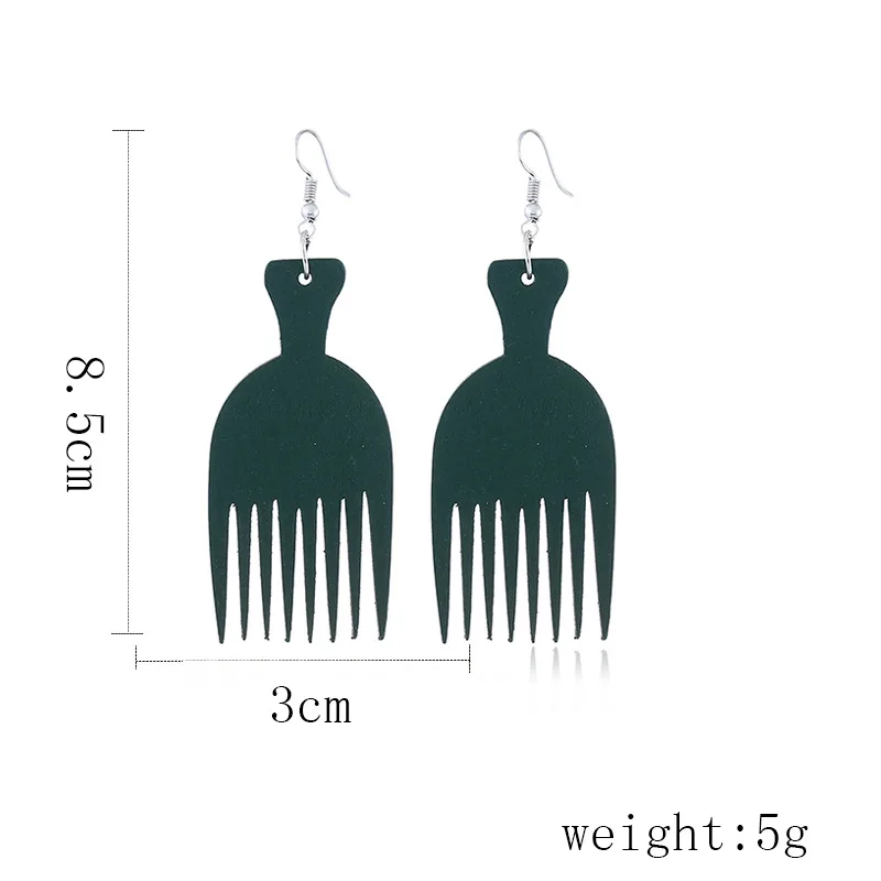 SOMESOOR 7 African Colors Comb Wood Drop Earrings Afrocentric Ethnic Vintage Handmade Dangle Jewelry For Girls Women Gift 6Pairs