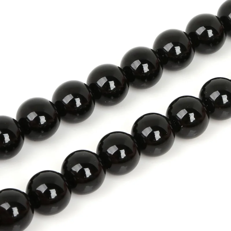 High Quality Nature Black  Round Ball Stone Bead Dyed 15\