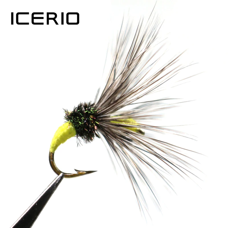 ICERIO 6PCS Tenkara Fly Sakasa Kebari,Reverse Hackle Flies Trout Fly Fishing Lures #12