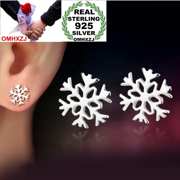 OMH wholesale Fashion jewelry snow flowers 925 sterling silver Stud earrings YS50