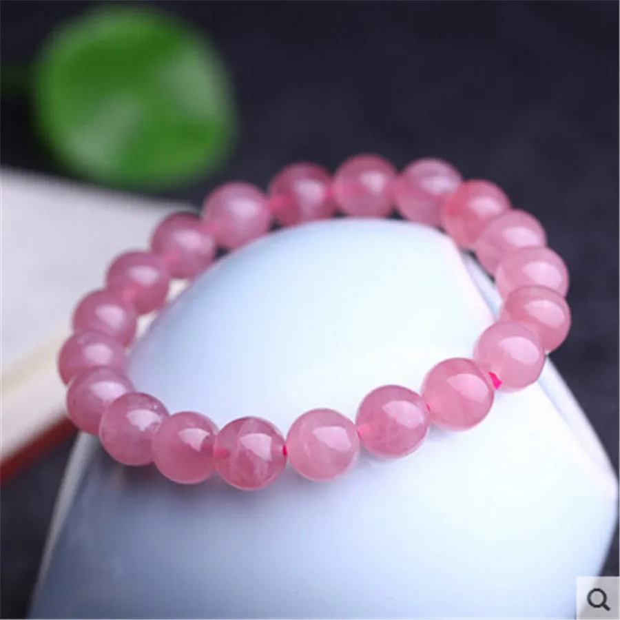 Natural Rose Pink Quartz Bracelets For Women Madagascar Stretch Crystal Round Bead Bracelet 7mm 8mm 9mm 10mm 11mm AAAAA