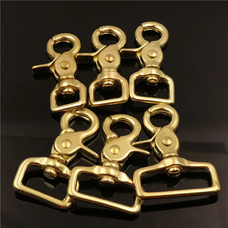 4 Pcs Brass Snap Hook Swivel Eye Lobster Claw Clasps Trigger Clip for Leather Craft Bag Purse Strap Belt Webbing Pet Leash Rope