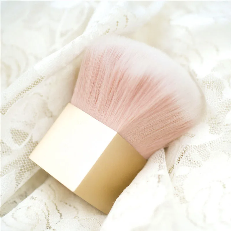 1pcs Gold Blush make up Brush Face Powder Foundation Square Aluminium Metal flower knows Kabuki Brush Cosmetics Beauty tool