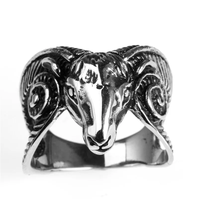 New stainless steel rings Men's accessories wholesale The goat head restoring ancient ways ring