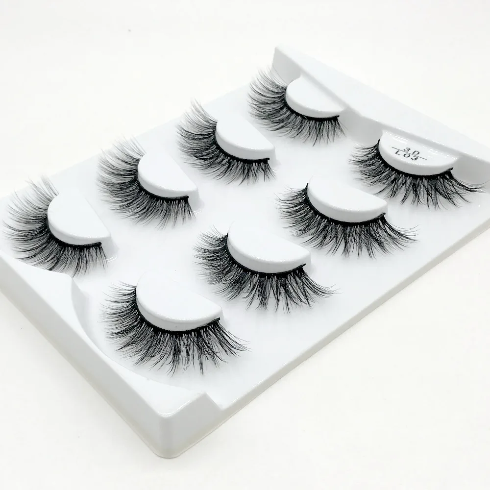 4 Pairs Natural False Eyelashes Fake Lashes Long Makeup 3d Mink Lashes Eyelash Extension Mink Eyelashes For Beauty