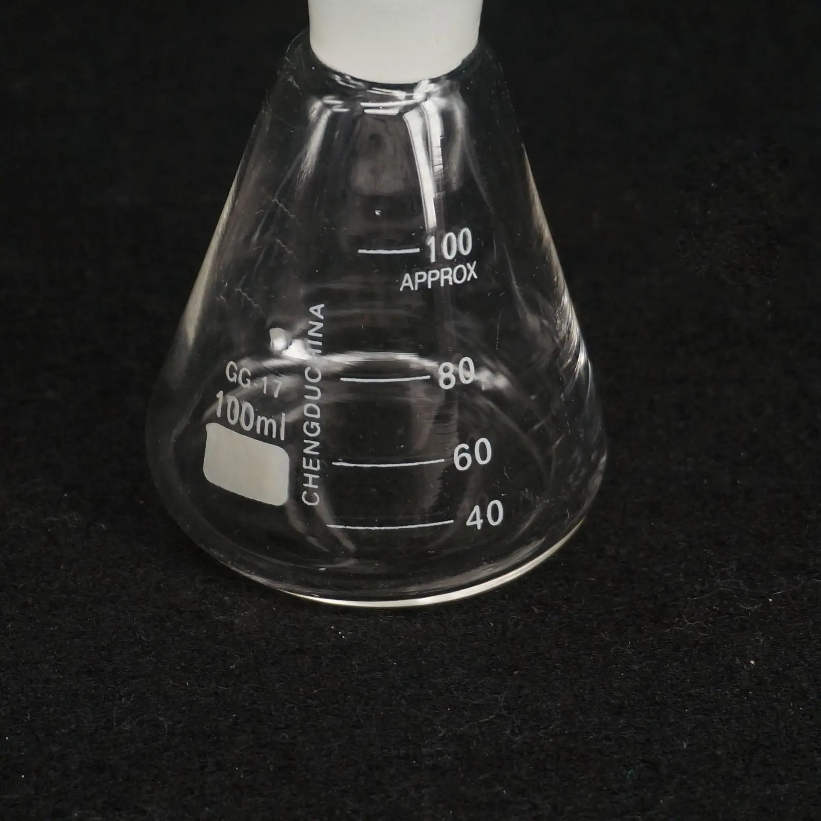 Frasco cónico erlenmeyer do vidro de borosilicate do laboratório 100ml com rolha moída