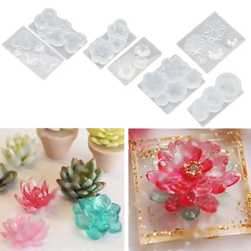 Mini Size Flower Succulent Plants Flowerpot Silicone Resin Mold Art Craft Tools