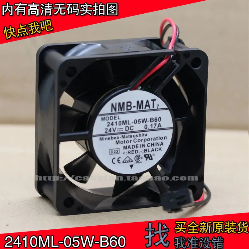 

NEW NMB-MAT NMB 2410ML-05W-B60 6025 24V 0.17A 6CM ABB frequency cooling fan