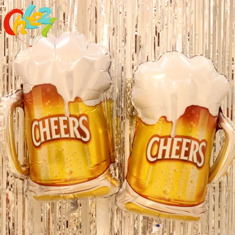 1pc Big Size Cheers Beer Mug Cup Foil Air Balloons For Birthday Party Decoration Graduat Party Summer Party Decorations 73x51cm