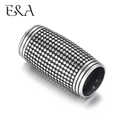 Stainless Steel Tube Beads Big Large Hole 8mm Slider Charm DIY Men Leather Cord Bracelet Making Jewelry Accessories Finding