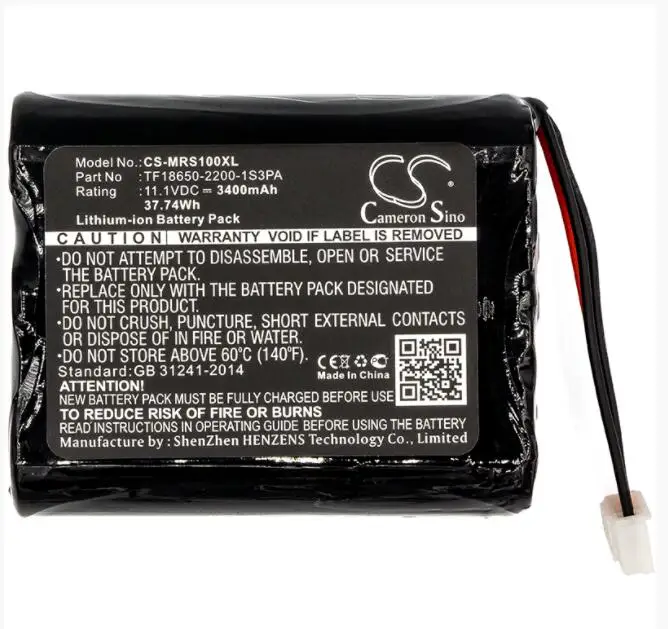 Cameron Sino 3400mAh battery for MARSHALL Stockwell TF18650-2200-1S3PA Speaker Battery