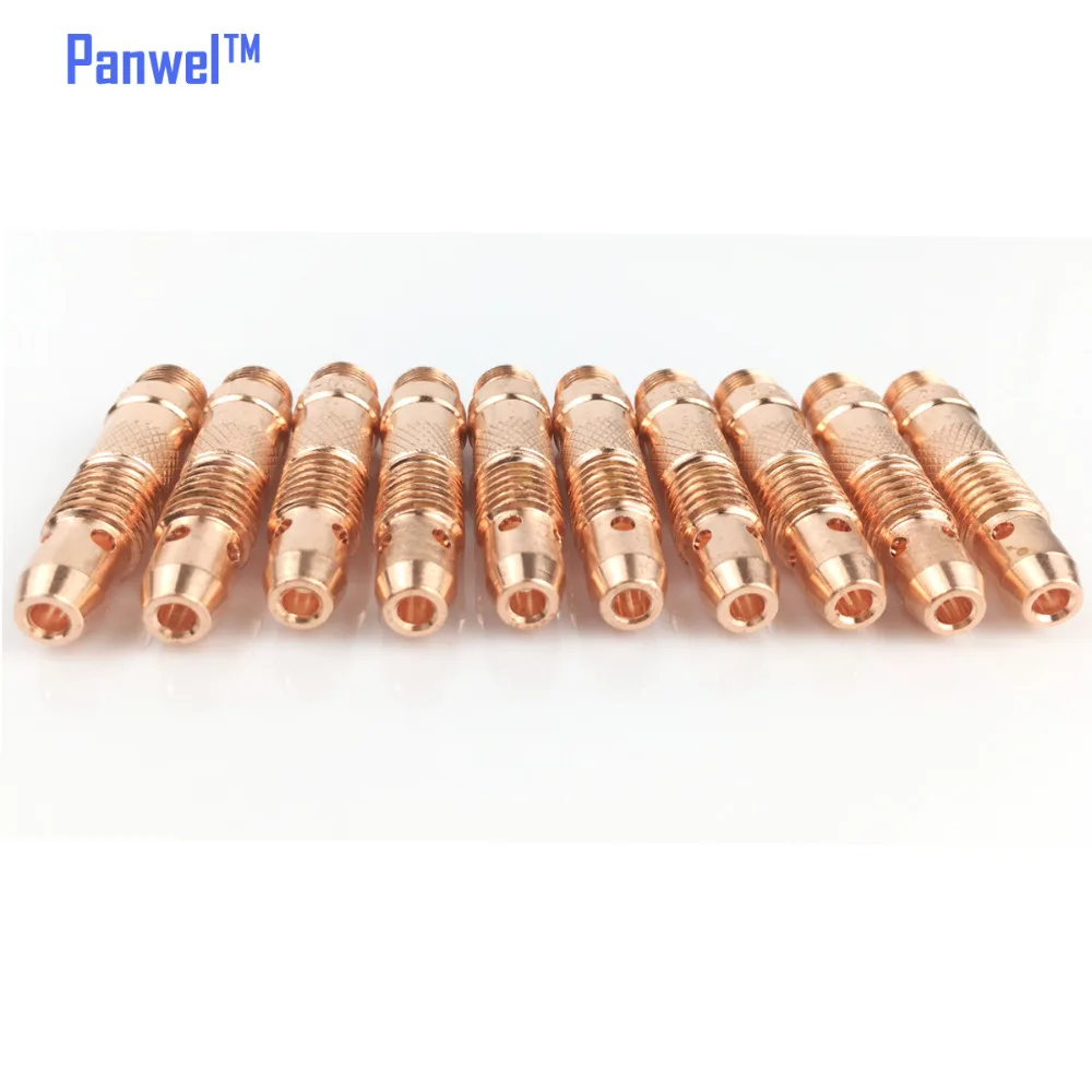 

10Pcs Full Copper TIG Collet Body 10N28 3.2mm 1/8" For TIG Torch Consumble Parts In WP 17 18 26 SR DB PTA Series