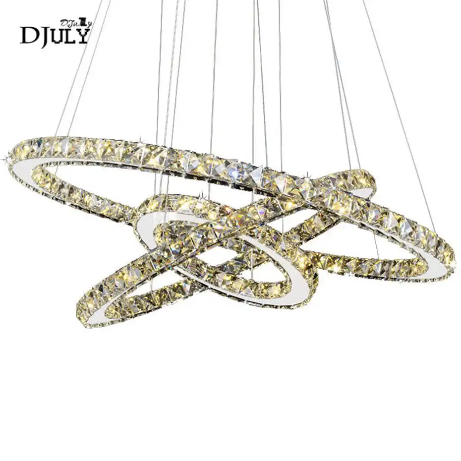 

postmodern K9 crystal ring led chandelier for villa living room dining room luxury home deco suspension luminaire large lustre