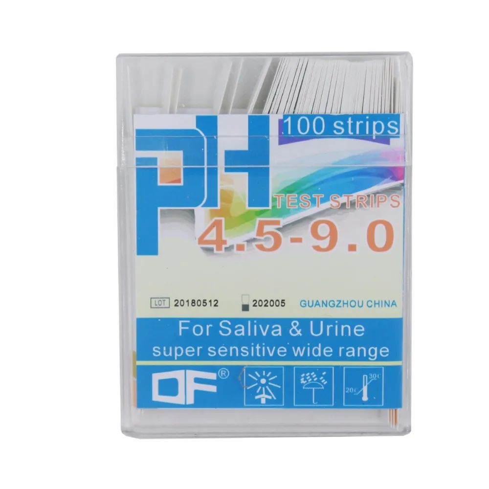 Universal Application pH Test Strips pH 4.5 - pH 9.0 Analytical for Urine and Saliva with Dual Pad (100 Strips) 40%Off