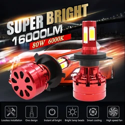 Lot de 2 ampoules Blanc H7 LED 자동차 Voiture 전구 Phare 16000LM 운전 자동차 헤드 램프 H4 H11 9005 9006 H16 헤드 라이트 전구 앰플