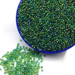 16g 1000X2mm 12/0 AB Colore Verde Rotondo Trasparente Allentato Branelli del distanziatore Cezch Vetro Seed Beads Handmade Jewelry DIY Dell'indumento Bead