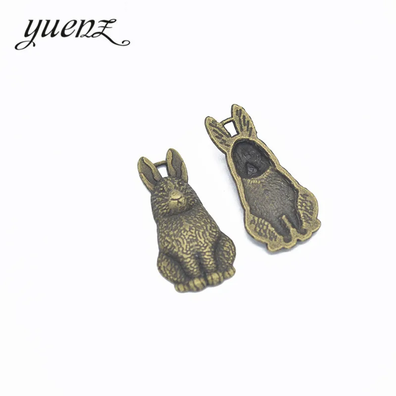 YuenZ 10 pcs 2 color Antique Silver Plated alloy rabbit Charms Pendants for Jewelry Making DIY Handmade Craft 26*13mm D9145