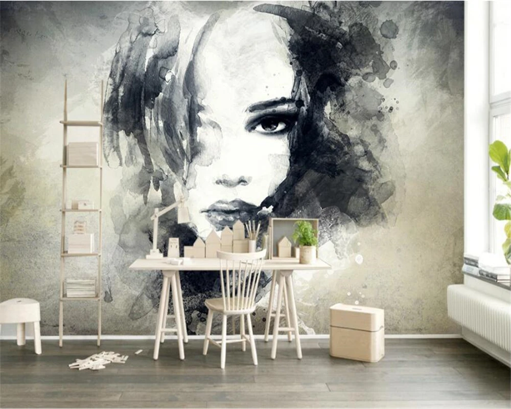 Custom wallpaper mural European art black and white graffiti large Home background wall murals photo 3d wallpaper