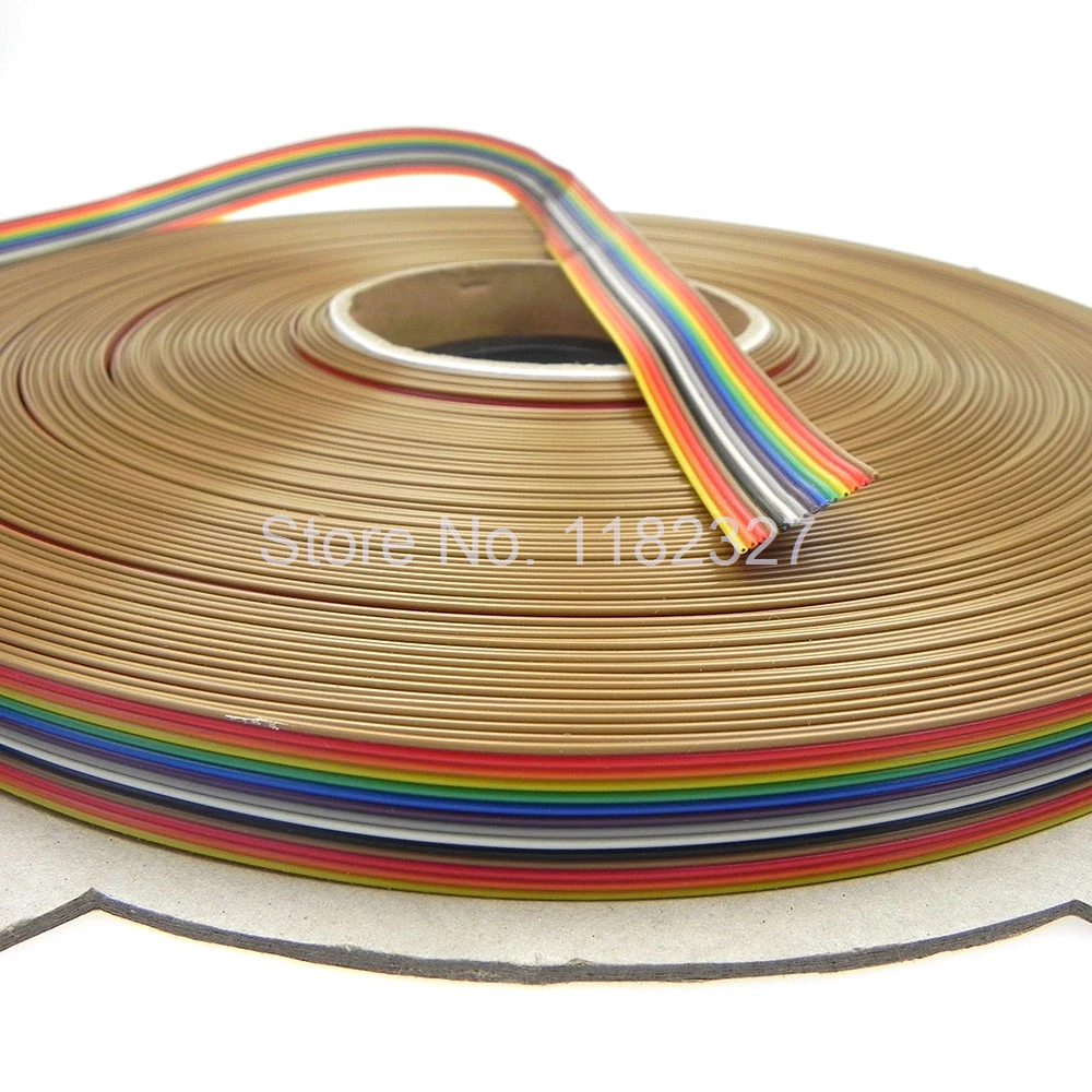 (5m/lot) 1.27mm Pitch 14 MANIER 14 Pin Platte Kleur Regenboog Lint Kabel Draad Gestrand Geleider Voor PCB Ribbon cable