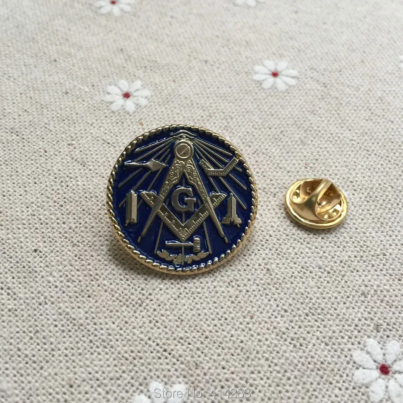 Soft Enamel Masonic Tools Square and Compass with G Round Brooches Free Masons Lapel Pin Badges for Masonry Fellow Gifts