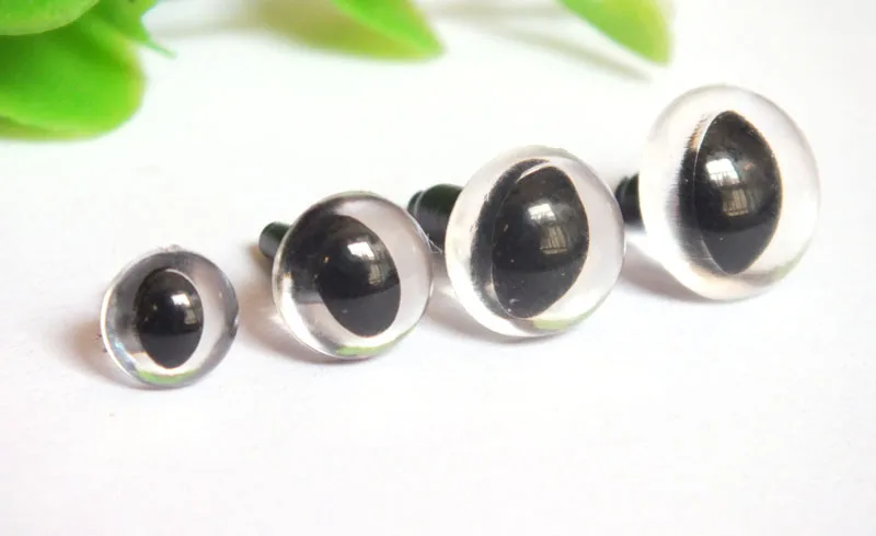 Wholesale Clear Animal Eyes For Doll 80pcs 7.5-12mm Cat Eyes For Toys