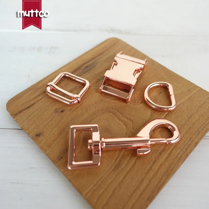 

20sets/lot (metal buckle+adjust buckle+D ring+metal dog clasp/set) Wholesale accessory 20mm metal DIY dog accessories 4 colors