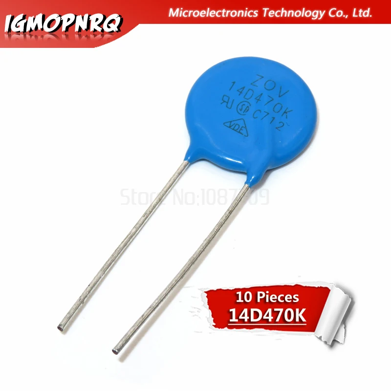 10pcs varistor 14D470K 47V piezoresistor 14D470