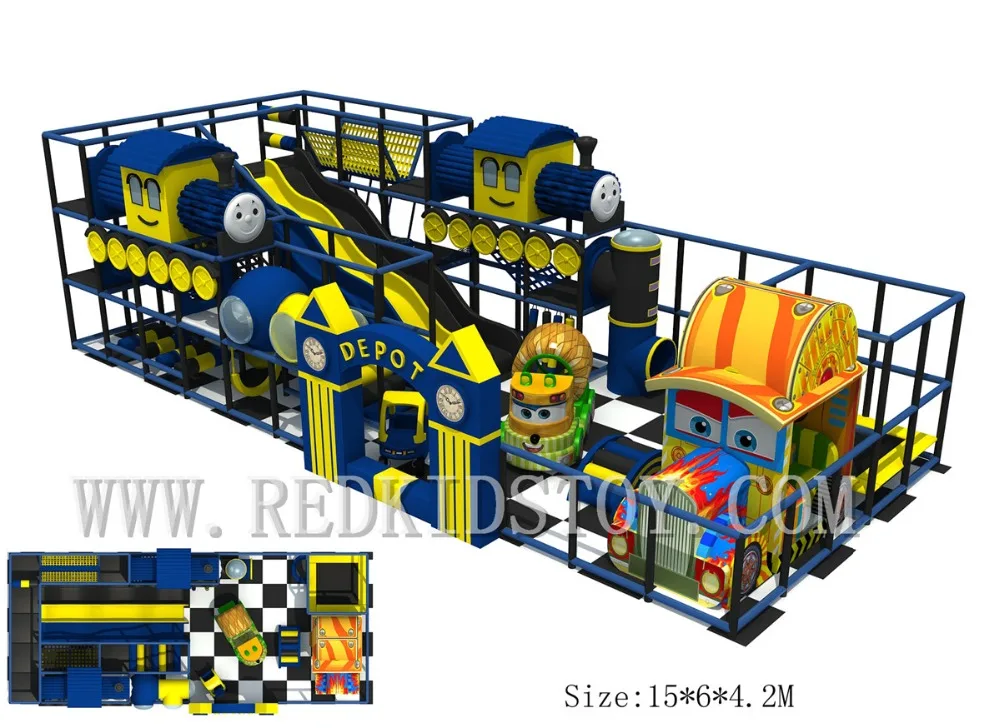 Steam Concept Designed For United States Customer Kids Indoor Playground With Amazing Big Triple Slide HZ-8416