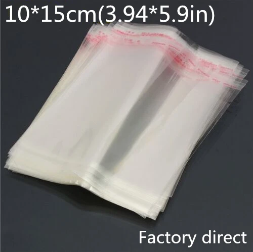 10*15cm(3.94*5.9in) Clear Resealable Cellophane BOPP Poly Bags Transparent Opp Bag Packing Plastic Bags Self Adhesive Seal free