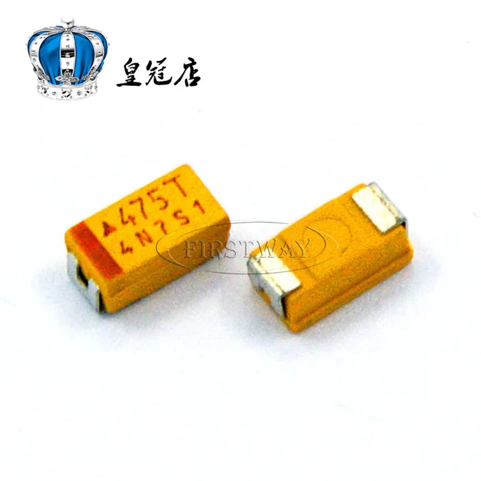 

100PCS/LOT SMD Tantalum Capacitor 4.7UF 50V Type C 6032 475T 10% Tantalum Capacitor Yellow Polar Capacitance