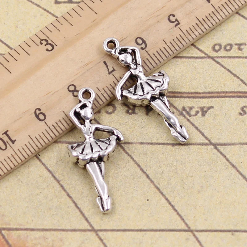 

12pcs Charms Ballet Dancer Girl 31x14mm Tibetan Pendants Crafts Making Findings Handmade Antique Jewelry DIY Necklace