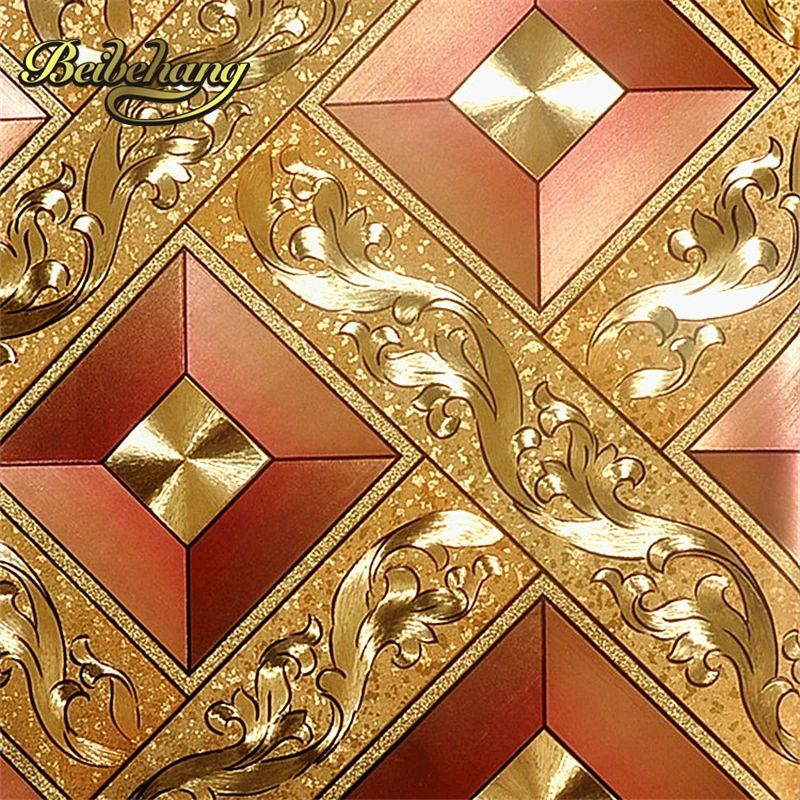 beibehang European KTV gold silver square papel de parede rolls TV background of wall paper 3d modern wallpaper for walls 3 d