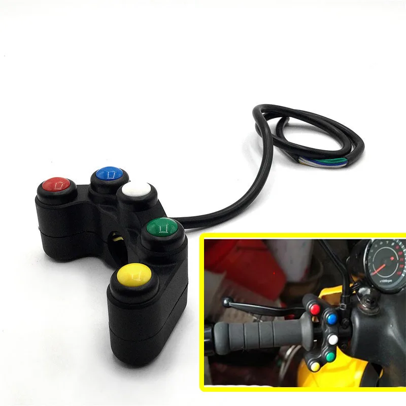 5 button Motorcycle switch/switches button 7/8 22mm handlebar /lights /on-off button waterproof