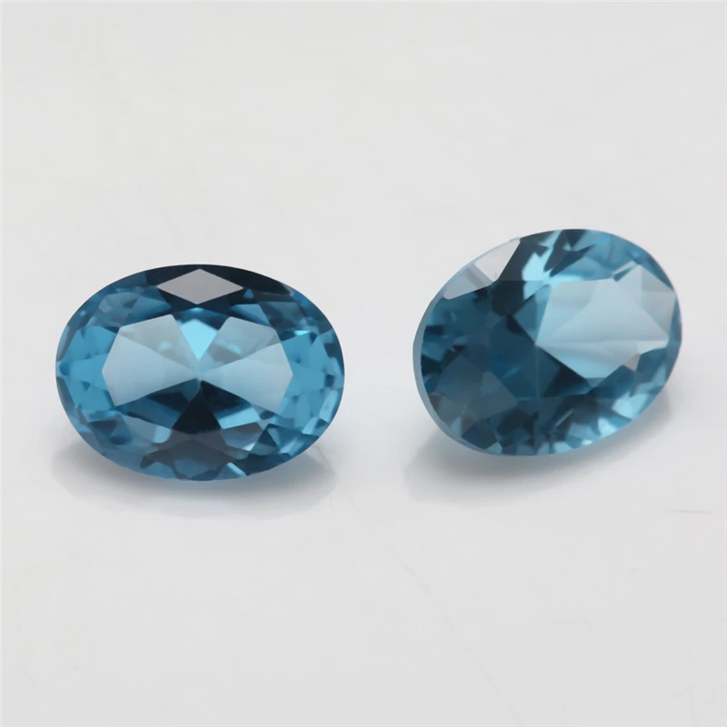 Oval geschliffene, synthetische Spinell-Blau-Steine in verschiedenen Größen (3x5mm bis 10x12mm) für die Schmuckherstellung, einschließlich der Größen 106, 109, 112, 113, 114, 120. – Detail 16