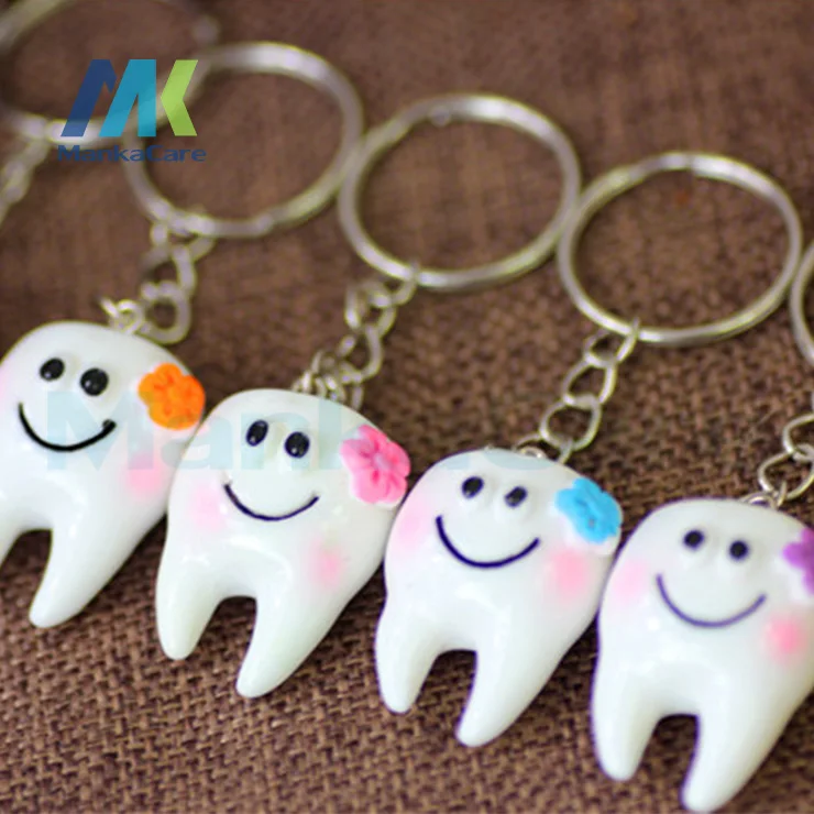 30/60 Pcs Simulation tooth pendant keychain small gifts promotional gifts Dental Hospitals / Clinics