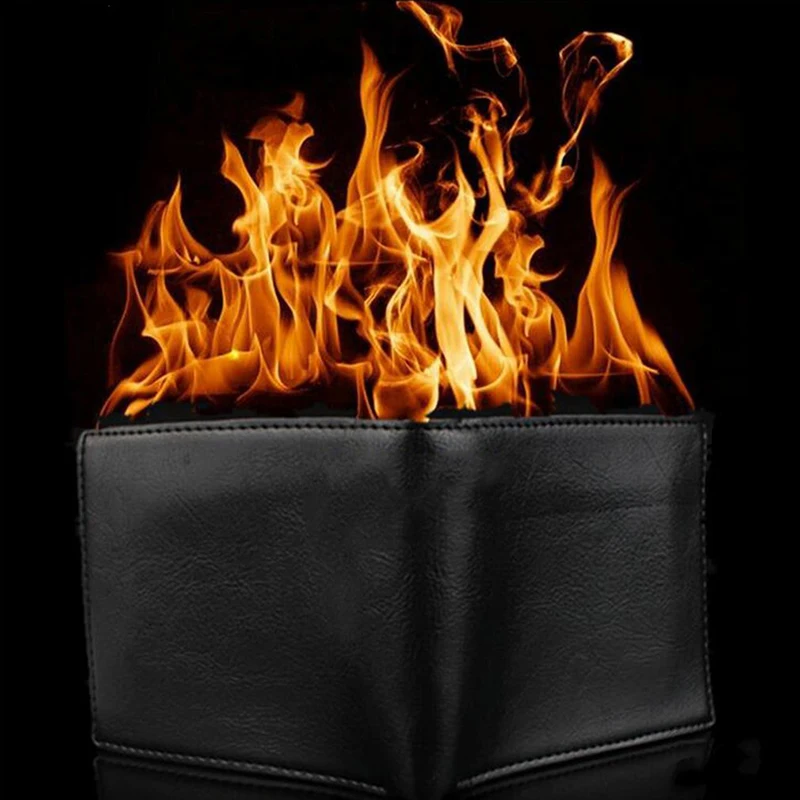 Flame Wallet Magic Trick Novelty Leather Wallet Illusions Accessories Magicas Mentalism Show for Props Children Funny Trick Toys